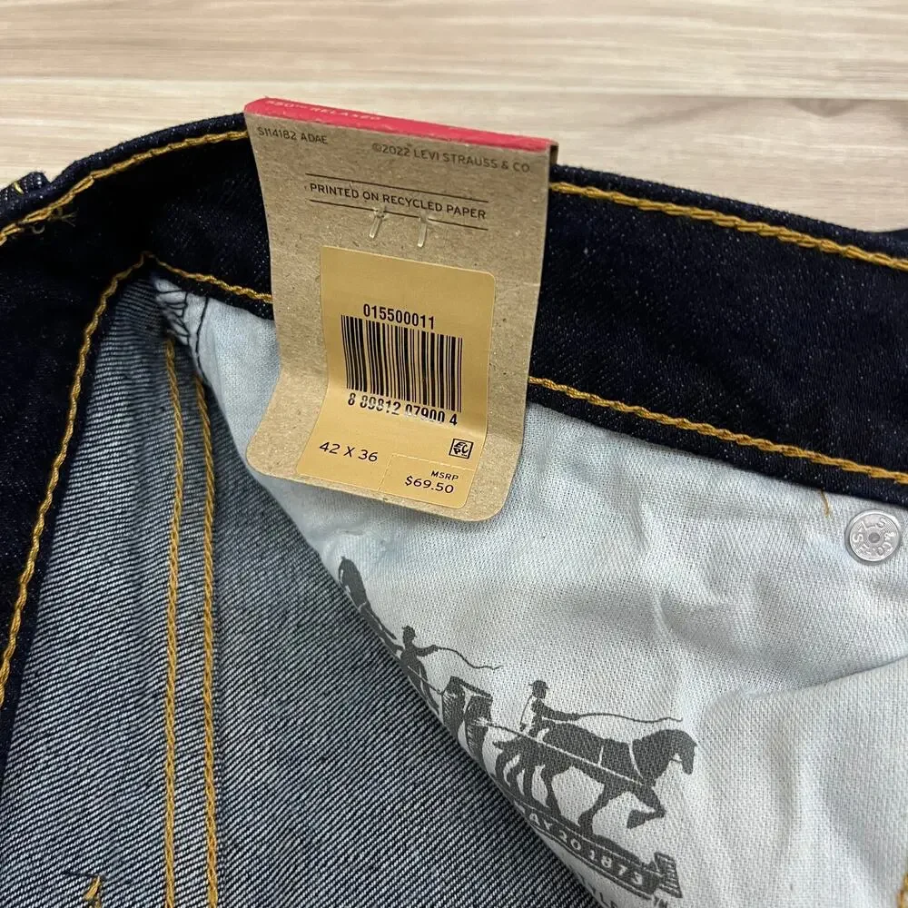 Levi's 550 Relaxed Fit Men's Dark Blue Jeans (big & Tall) Size 42x36